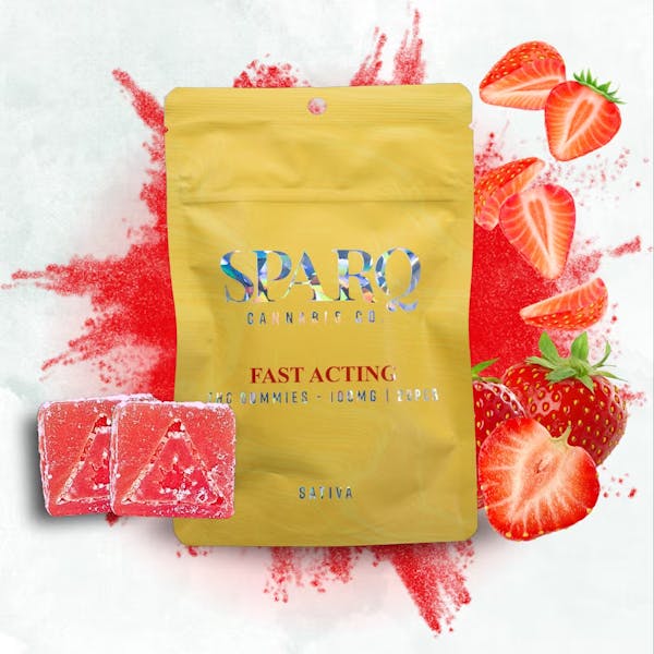 Sour Strawberry (S) - 100mg 20pk Fast Acting Gummies - Sparq