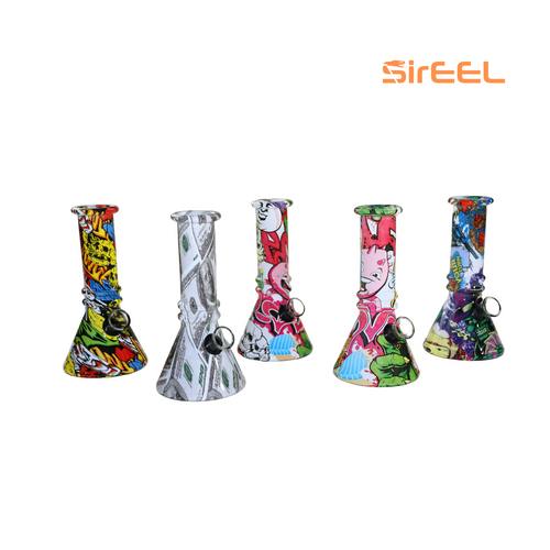 Product SirEEL - 6" Image Transfer Glass Beaker Bong with Flower Bowl