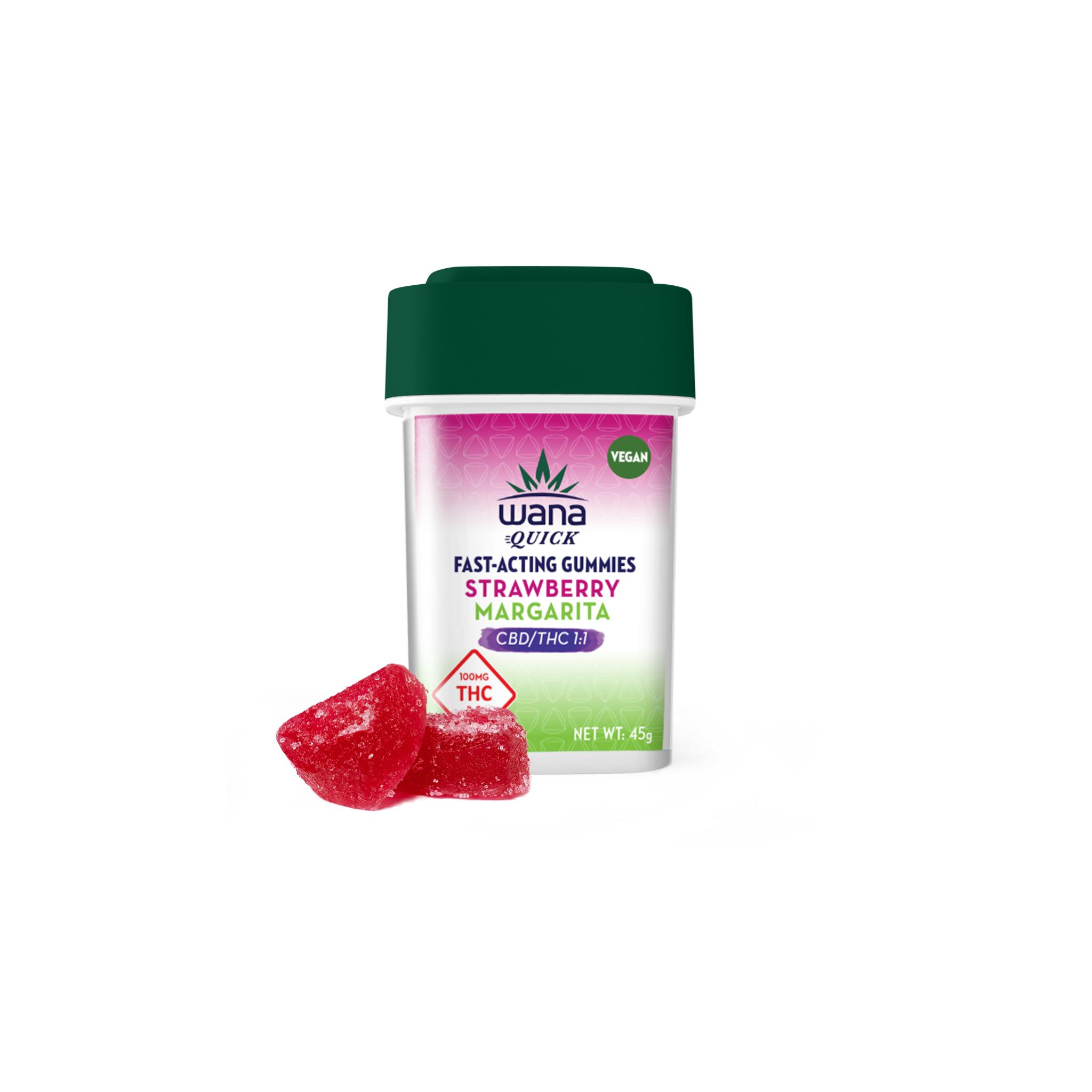 Wana Quick Strawberry Margarita Gummies 1:1 THC:CBD | 120mg Marijuana Products - 3 Fifteen Primo ...