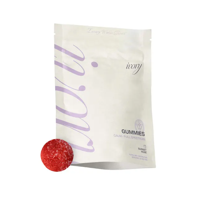 Ivory Full Spectrum RSO Gummies Sunset Rose' 2 THC : 1 CBN 10pk/100mg (indica, 2.8g)
