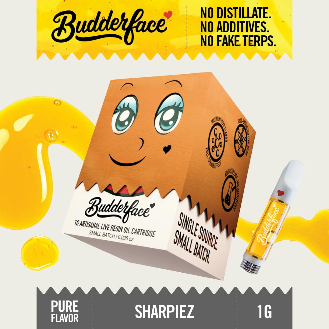 BUDDERFACE | Sharpiez | 1G | Artisanal Live Resin 510 Disposable Cart