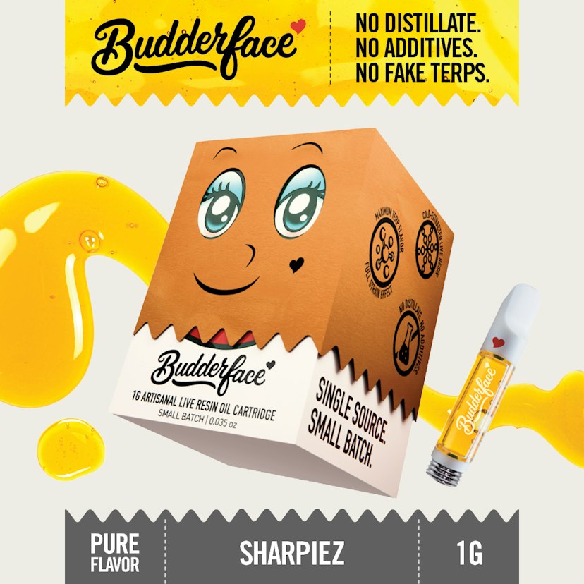 BUDDERFACE | Sharpiez | 1G | Artisanal Live Resin 510 Vape Cart