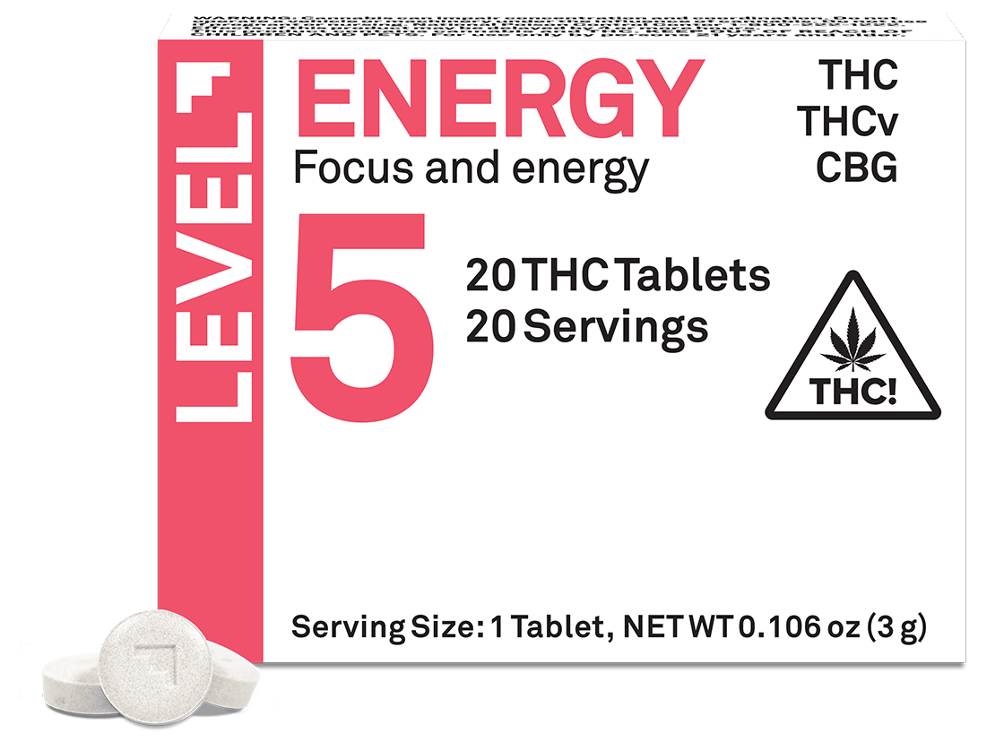 Orals | Level | Level 5 Energy Protab | THC:THCv:CBG | 20ct