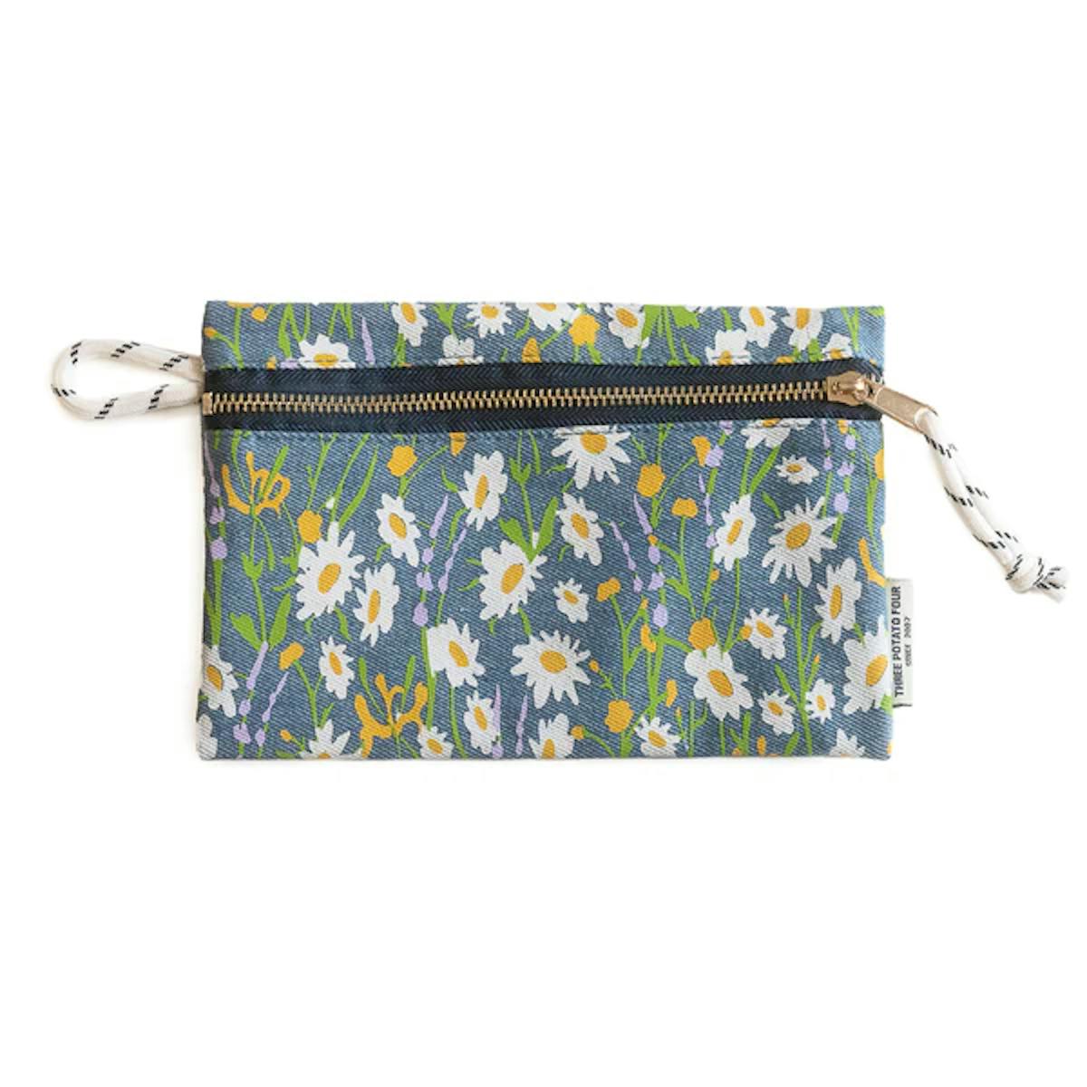 Image of Zip Pouch | Daisy Garden Denim