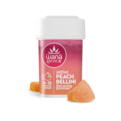 Quick Peach Bellini Sativa Gummies [20 pack] | 100mg-active