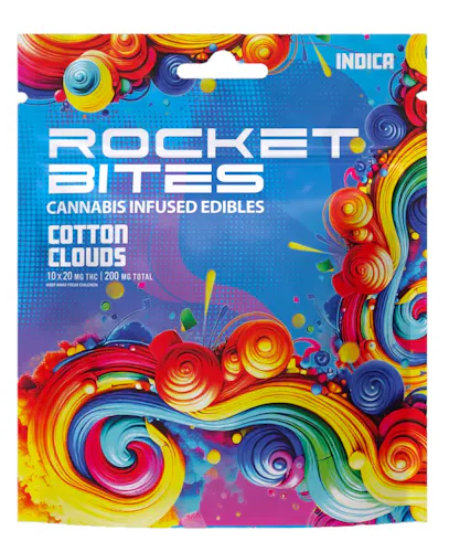 Rocket Bites Cotton Clouds Gummies 200mg Rec-active