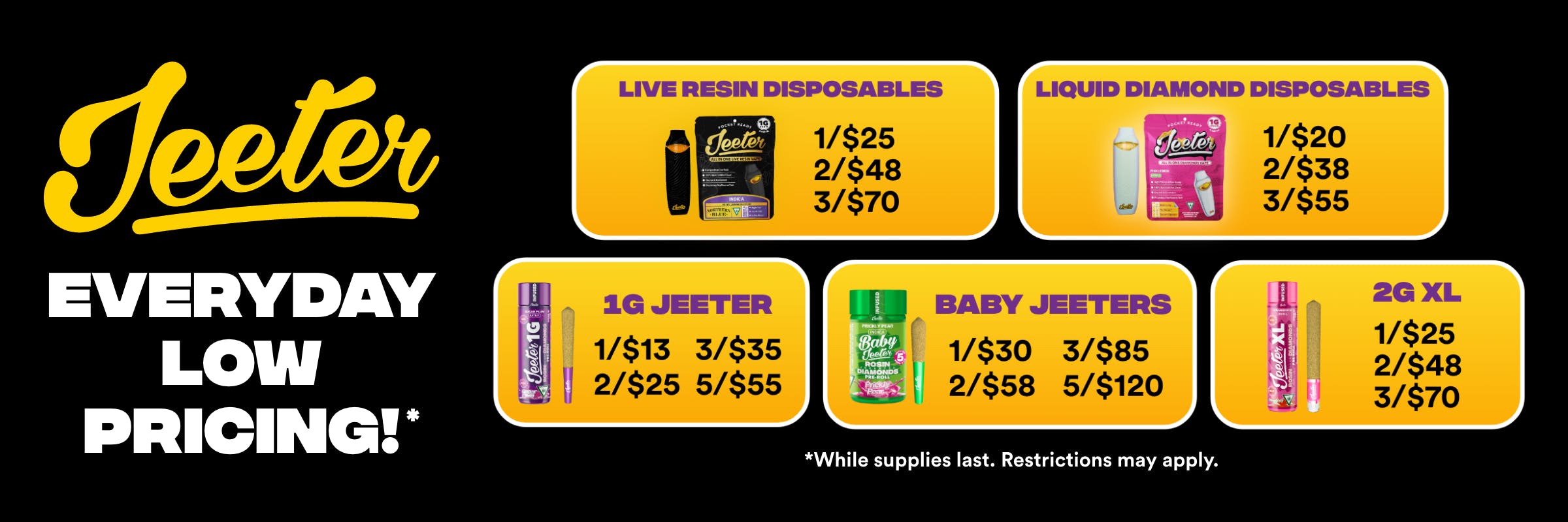 jeeter best state pricing baby 1g 2g xl vape live resin disposable