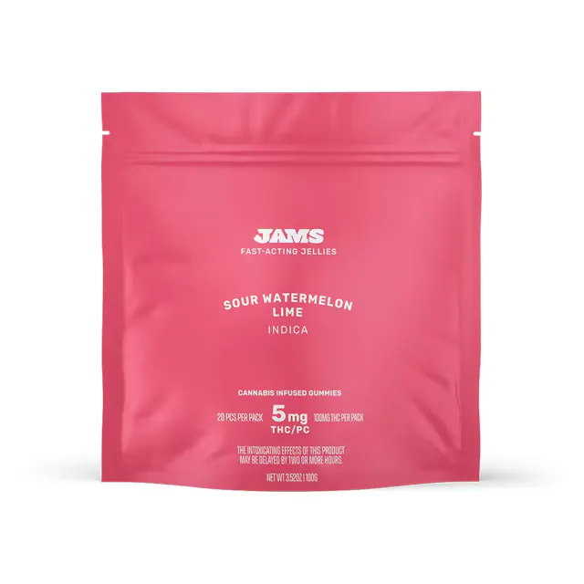 Jams Jellies Sour Watermelon Lime 10pk/100mg (hybrid, gummies, 2.8g)