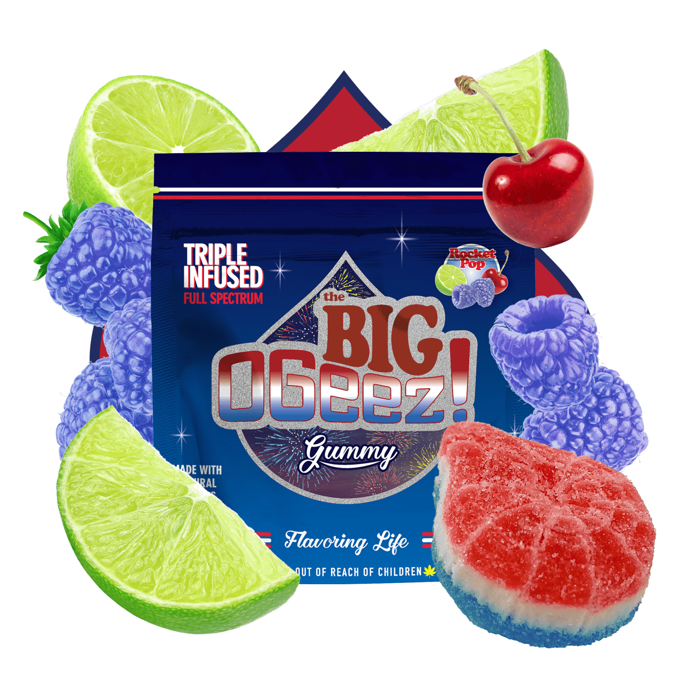 Rocket Pop | 10mg | 10pk Triple Infused Gummies | OGeez! | OKAY