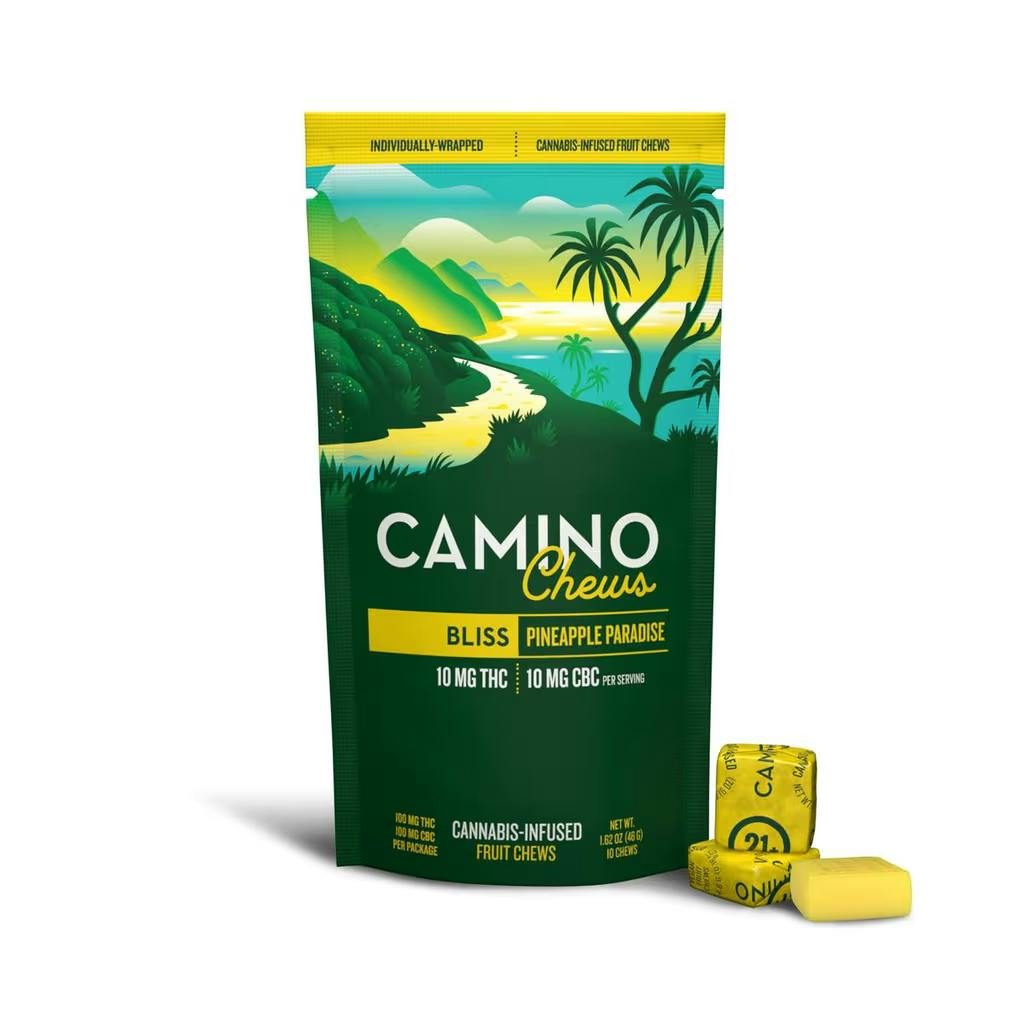 Camino Pineapple Paradise 1:1 THC:CBC 10pk 100mg Fruit Chews