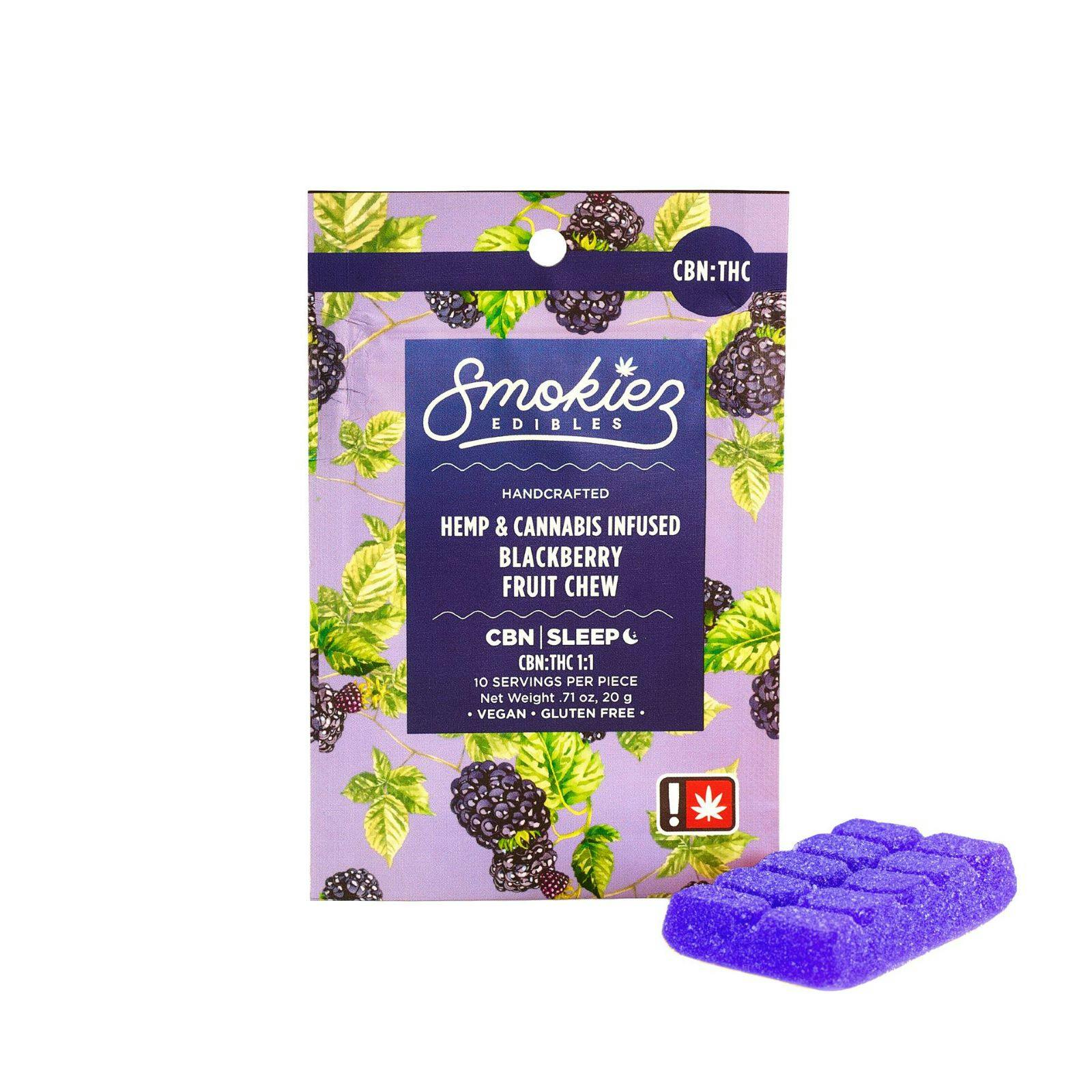Smokiez | Blackberry THC:CBN Fruit Chew