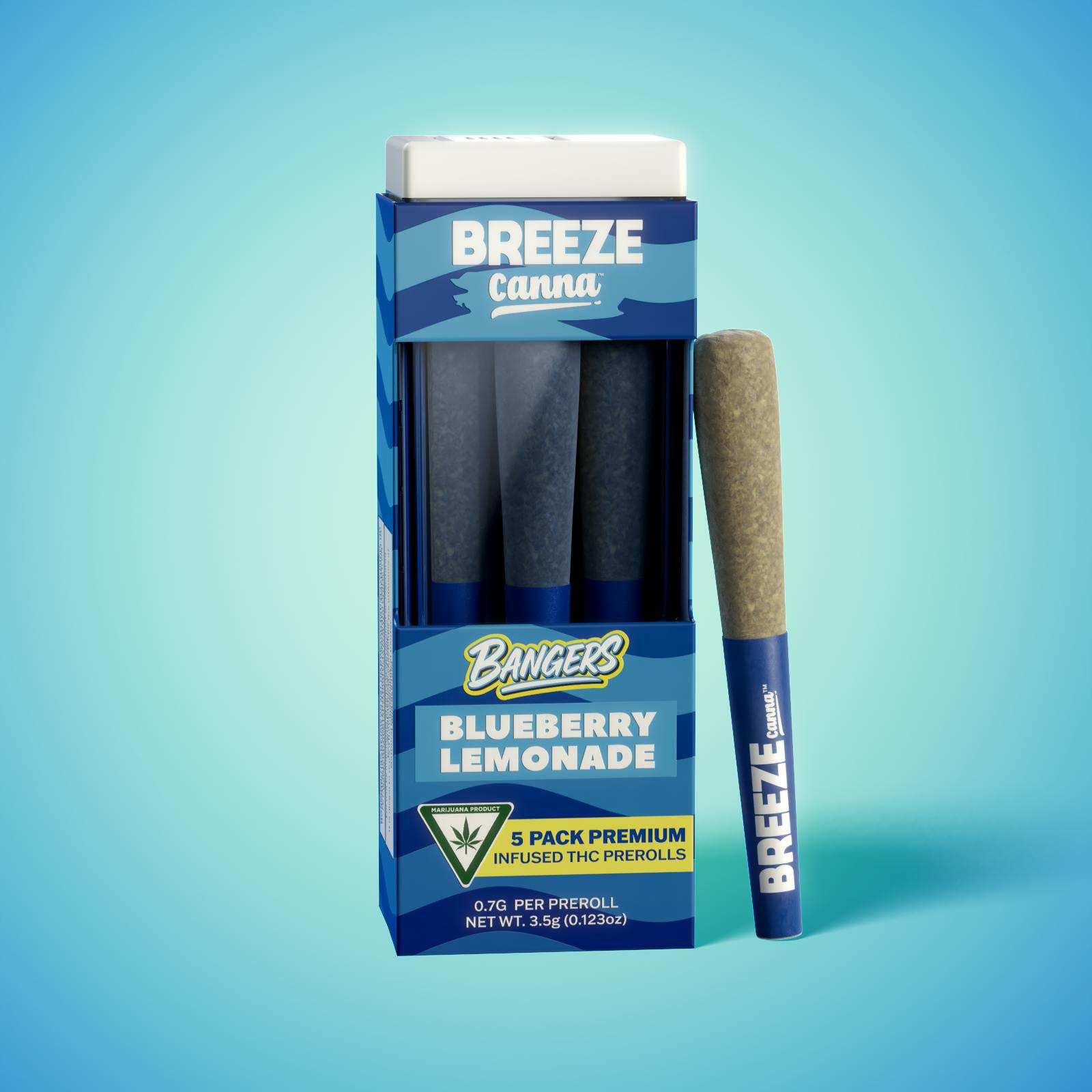 BREEZE Canna Breeze Bangers | Blueberry Lemonade | Infused Preroll - 5 Pack  - Pleasantrees Cannabis Dispensary in Michigan