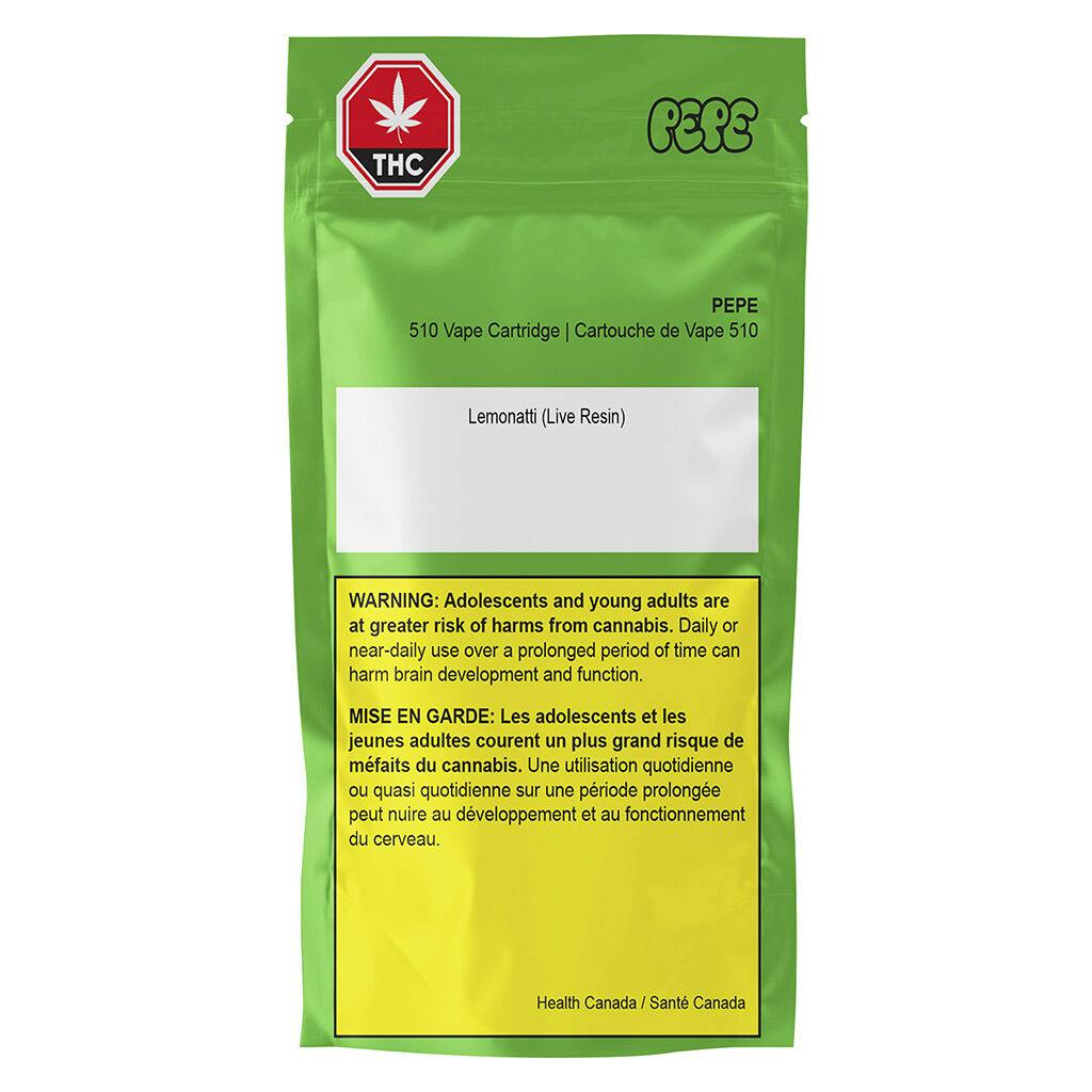 Pepe - lemonatti (live resin) 510 thread cartridge