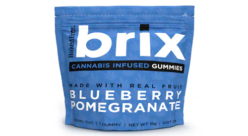 brix 100mg THC Blueberry Pomegranate Gummie-active