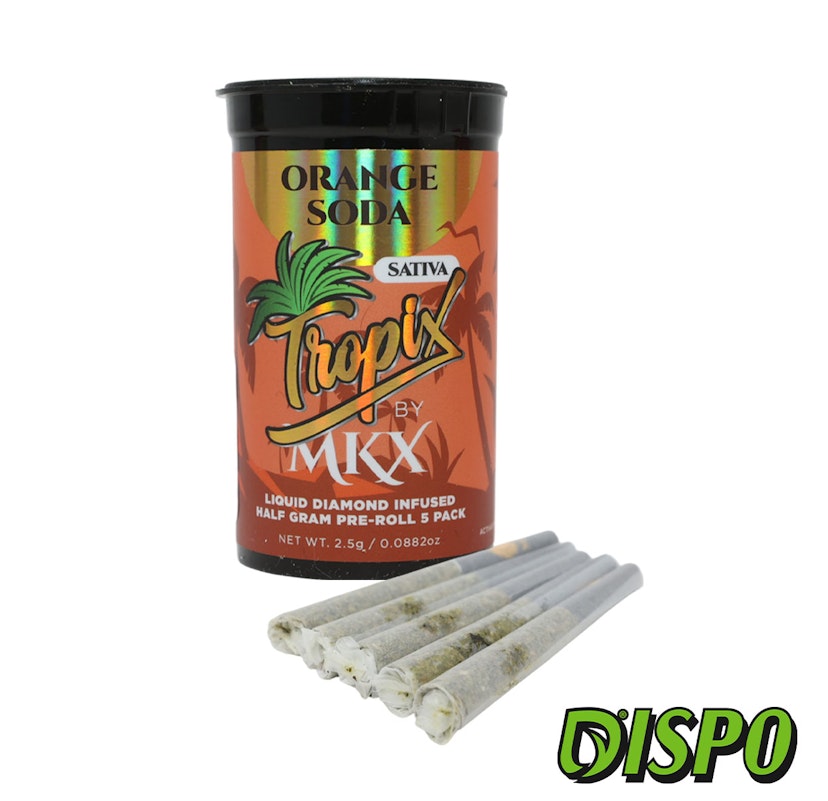 MKX - Tropix Orange Soda Liquid Diamond Infused 5pk Pre-Rolls