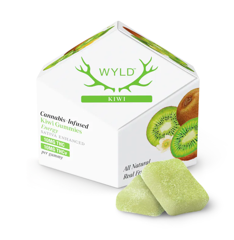 Kiwi Sativa Enhanced Gummies 1:1 (10mg THC/10mg THCV) 10 Pack