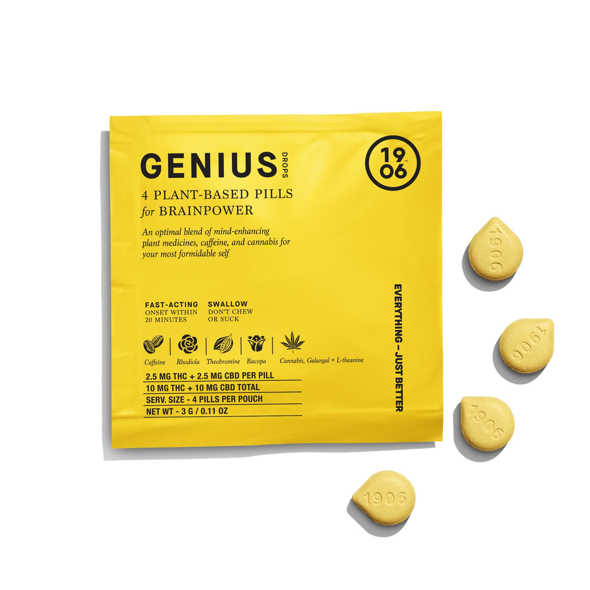 GENIUS Drops for BRAIN POWER | 4pk 2.5mg THC and CBD each