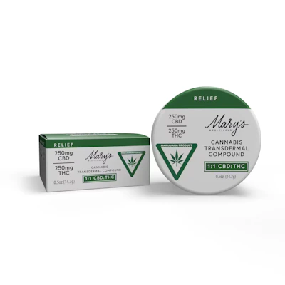 Mary's Medicinals - 250mgCBD/250mgTHC Topical - Relief - TOPICALS by Mary's Medicinals at King of Budz