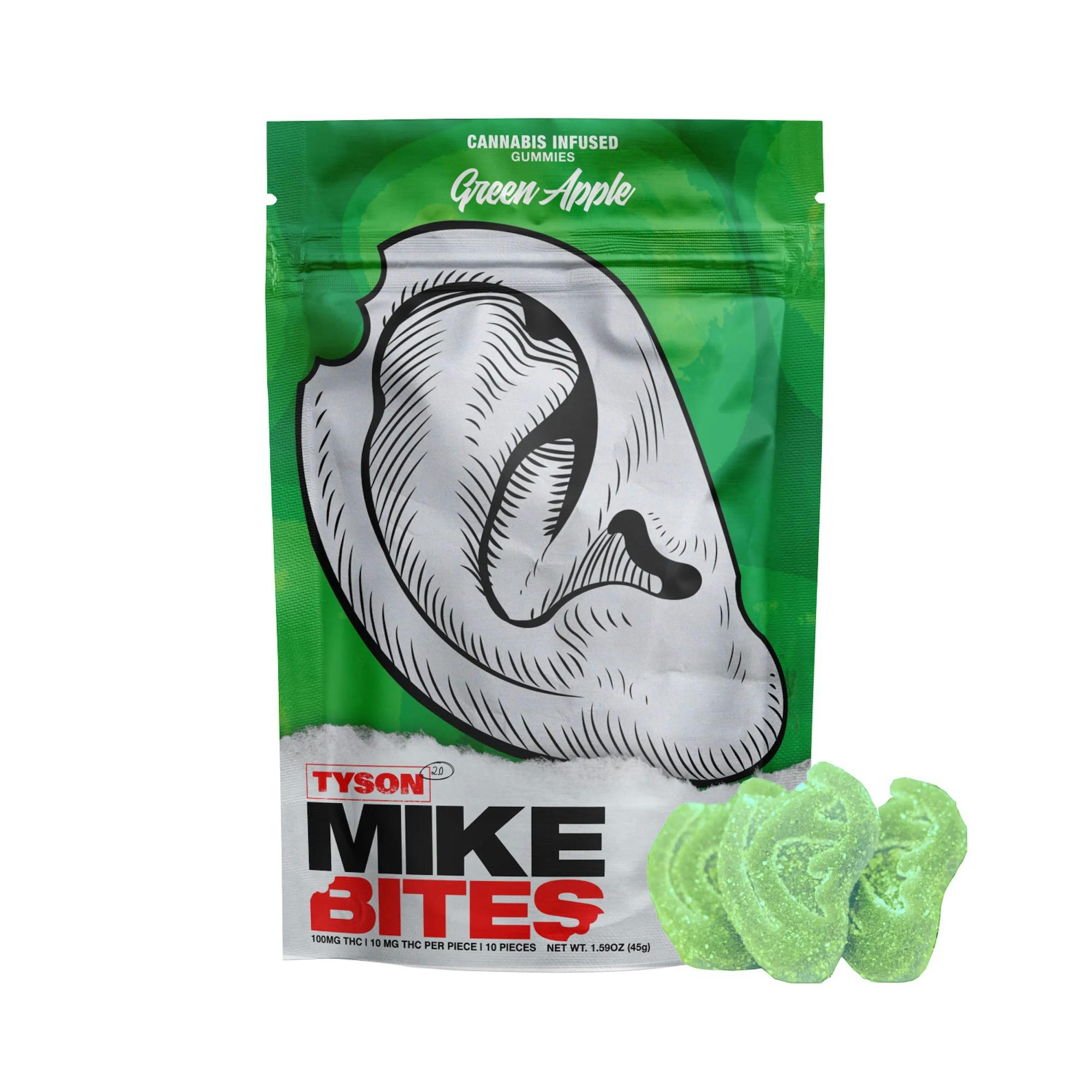 Tyson 2.0 Mike Bites Green Apple 10mg/Gummy 10pk Just Breathe.