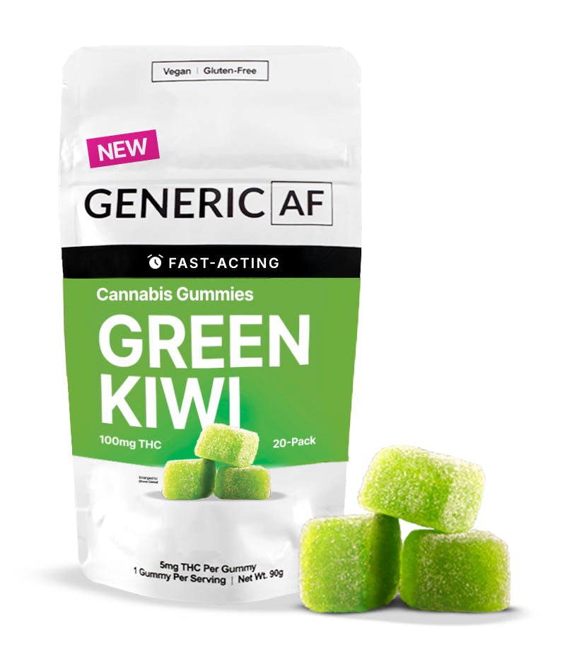 Generic AF Green Kiwi | Gummies | 100 mg | 20 Pack | Central Processors NY