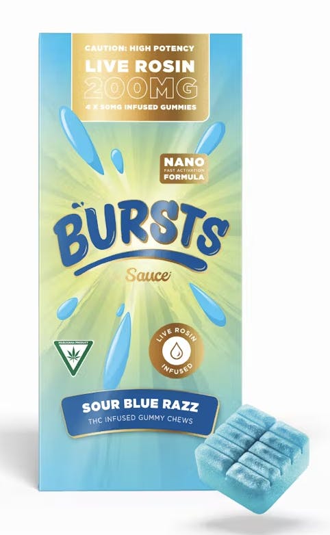 Product: Sauce | Live Rosin Gummies - 200mg - Sour Blue Razz