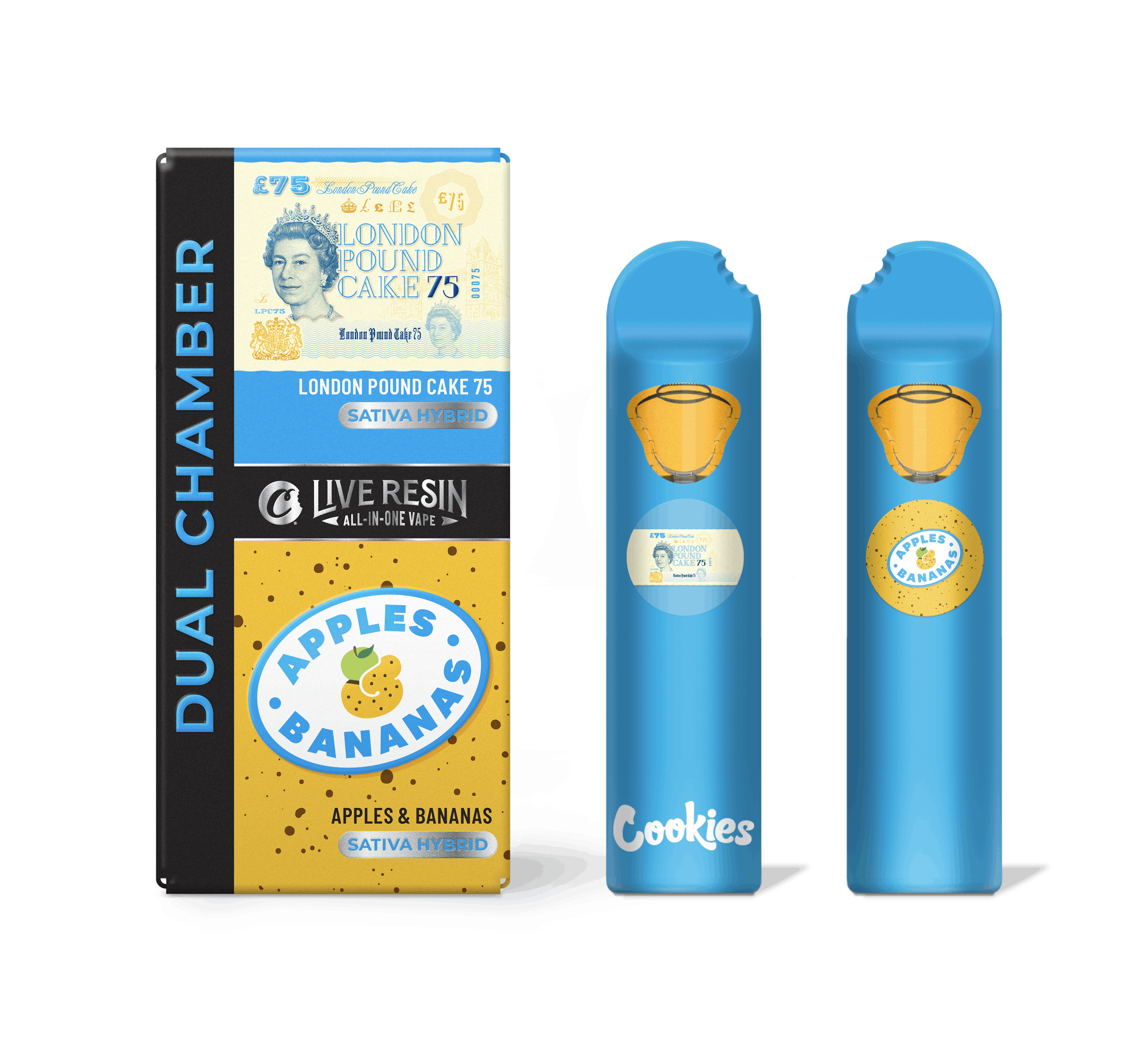 Cookies Dual Chamber London Pound Cake 75/Apples & Bananas Live Resin Disp Cookies Fresno