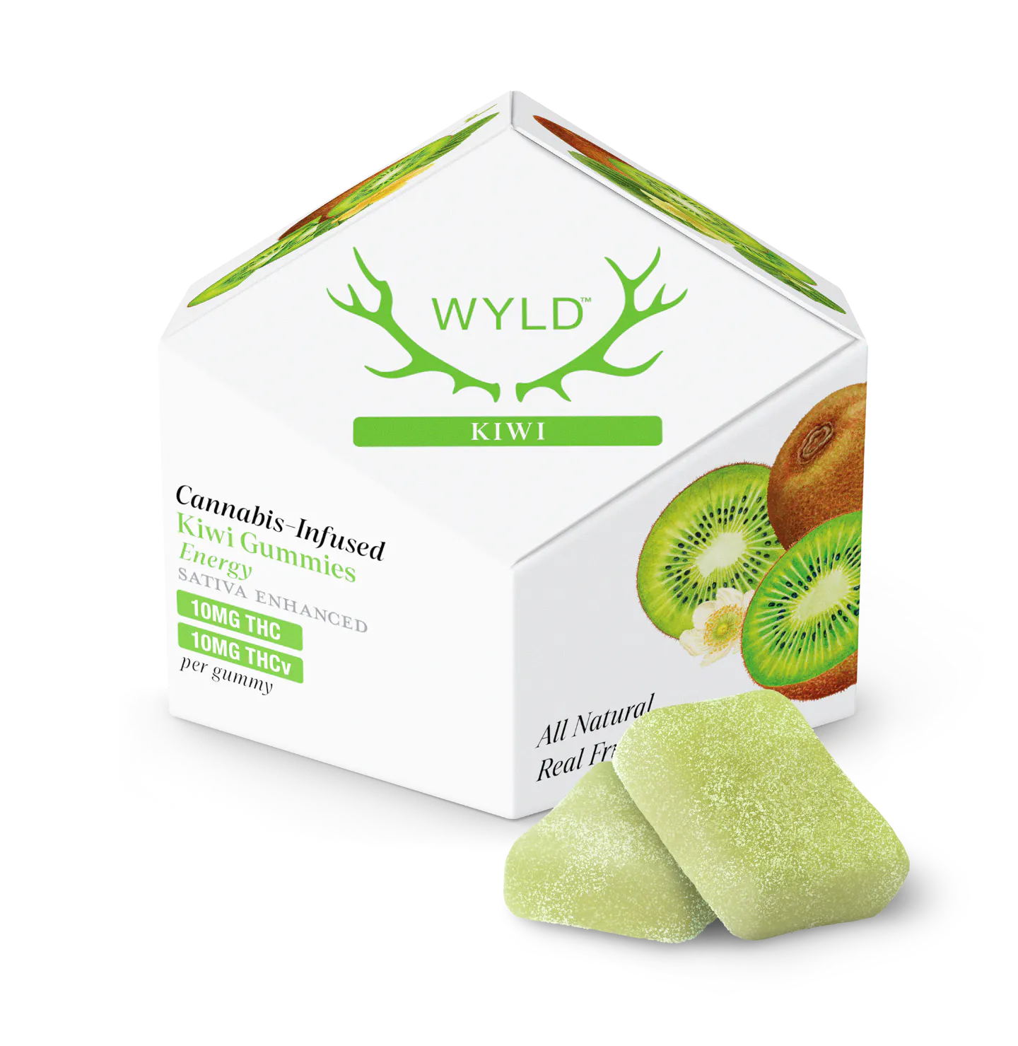 Kiwi Sativa Enhanced Gummies 1:1 (10mg THC/10mg THCV) 10 Pack