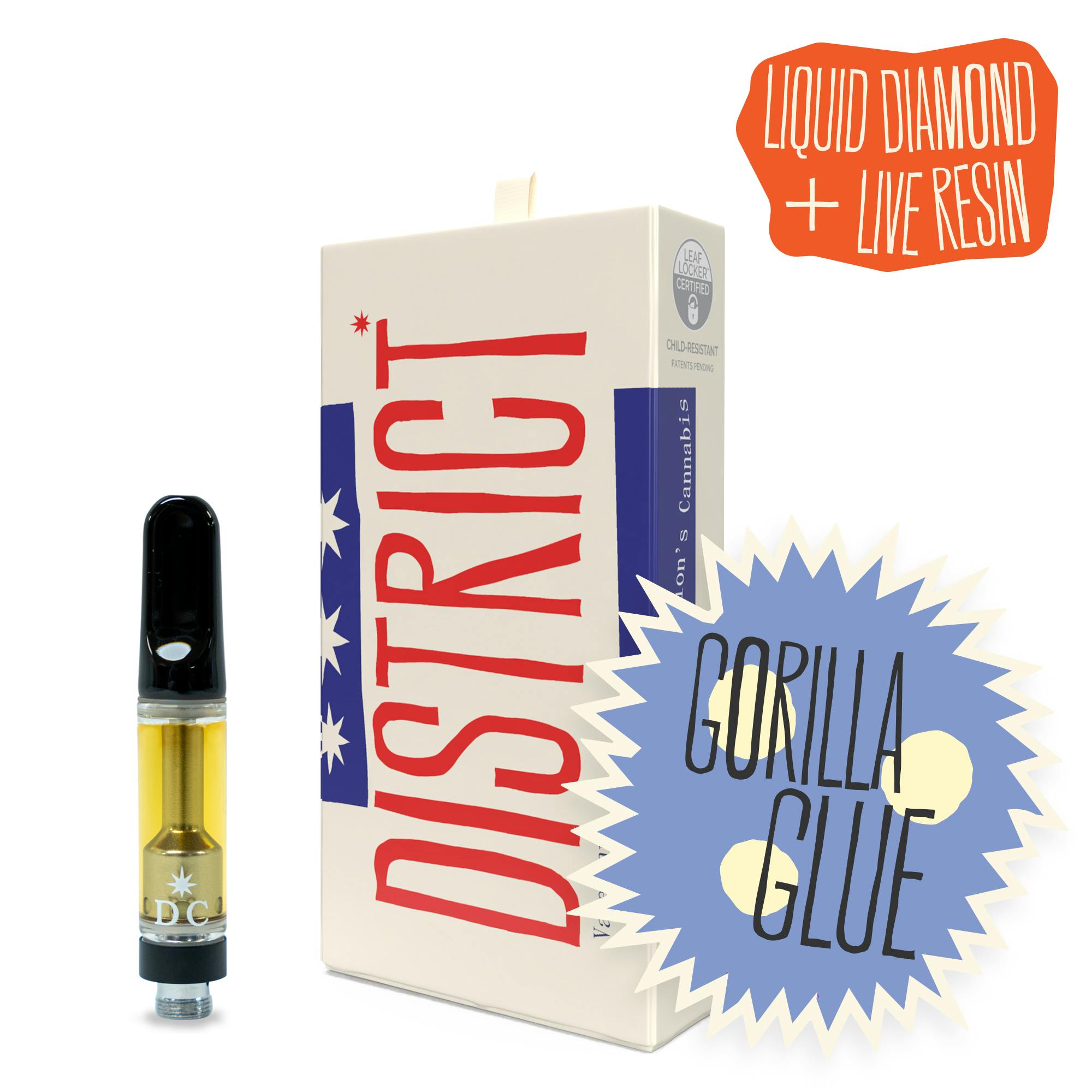 Shop District Cannabis Gorilla Glue #4 Liquid Diamonds and Live Cartridge  in Washington