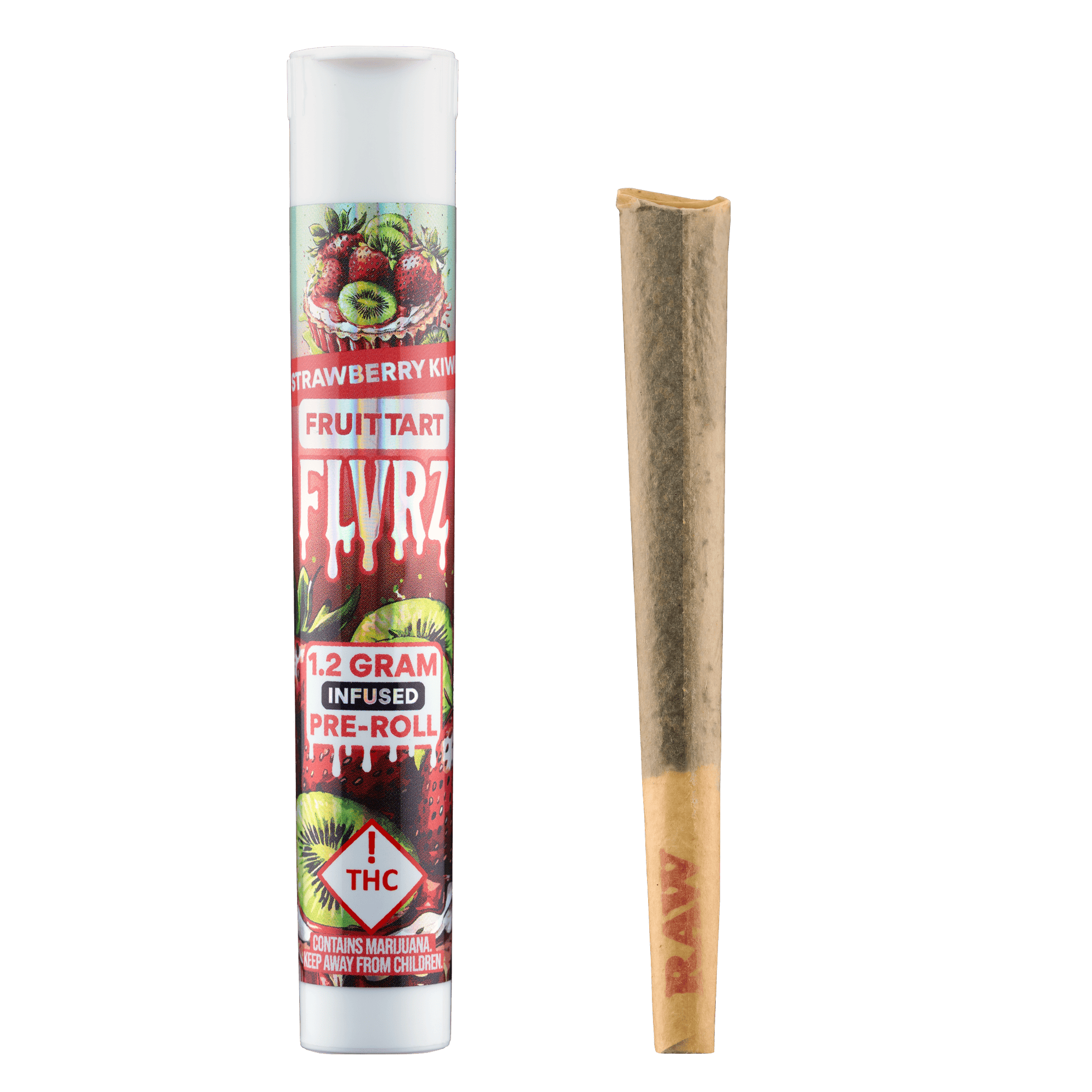 FLVRZ Strawberry Kiwi Fruit Tart Infused Pre-Roll | 1.2g - Green
