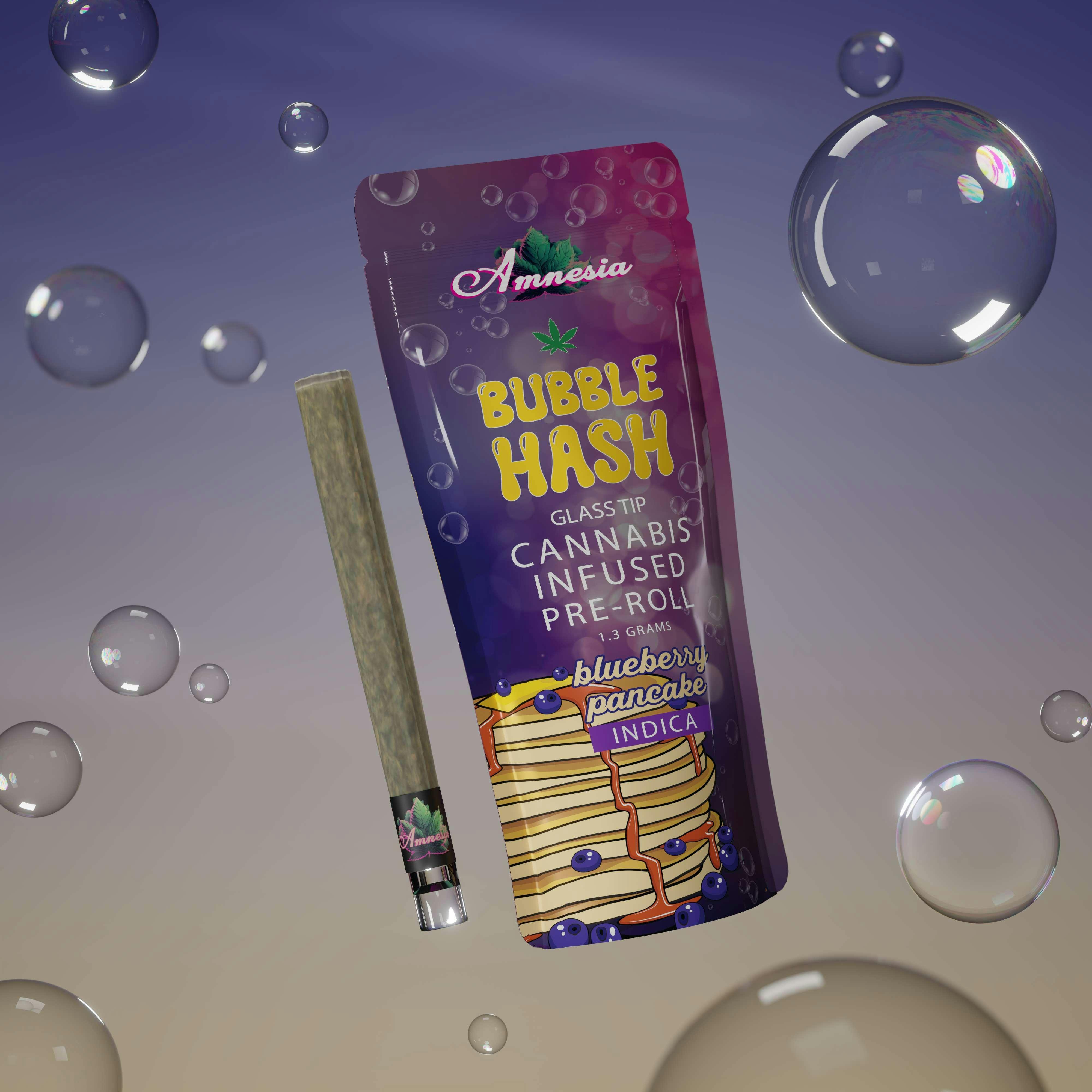 Amnesia - 1.3g Bubble Hash Infused Preroll - Blueberry Pancakes