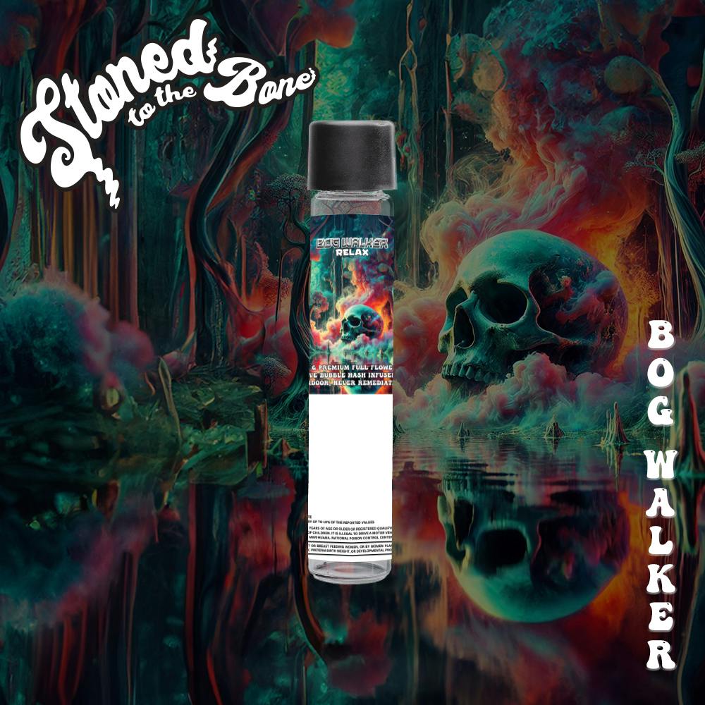 Stoned to the Bone | BOG Wallker | Live Bubble Hash & Diamond Infused Pre-Roll | 1g