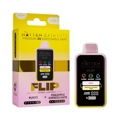 Mitten Extracts - 2g Flip Disposable - Runtz / Pineapple Express Haze (H/S)