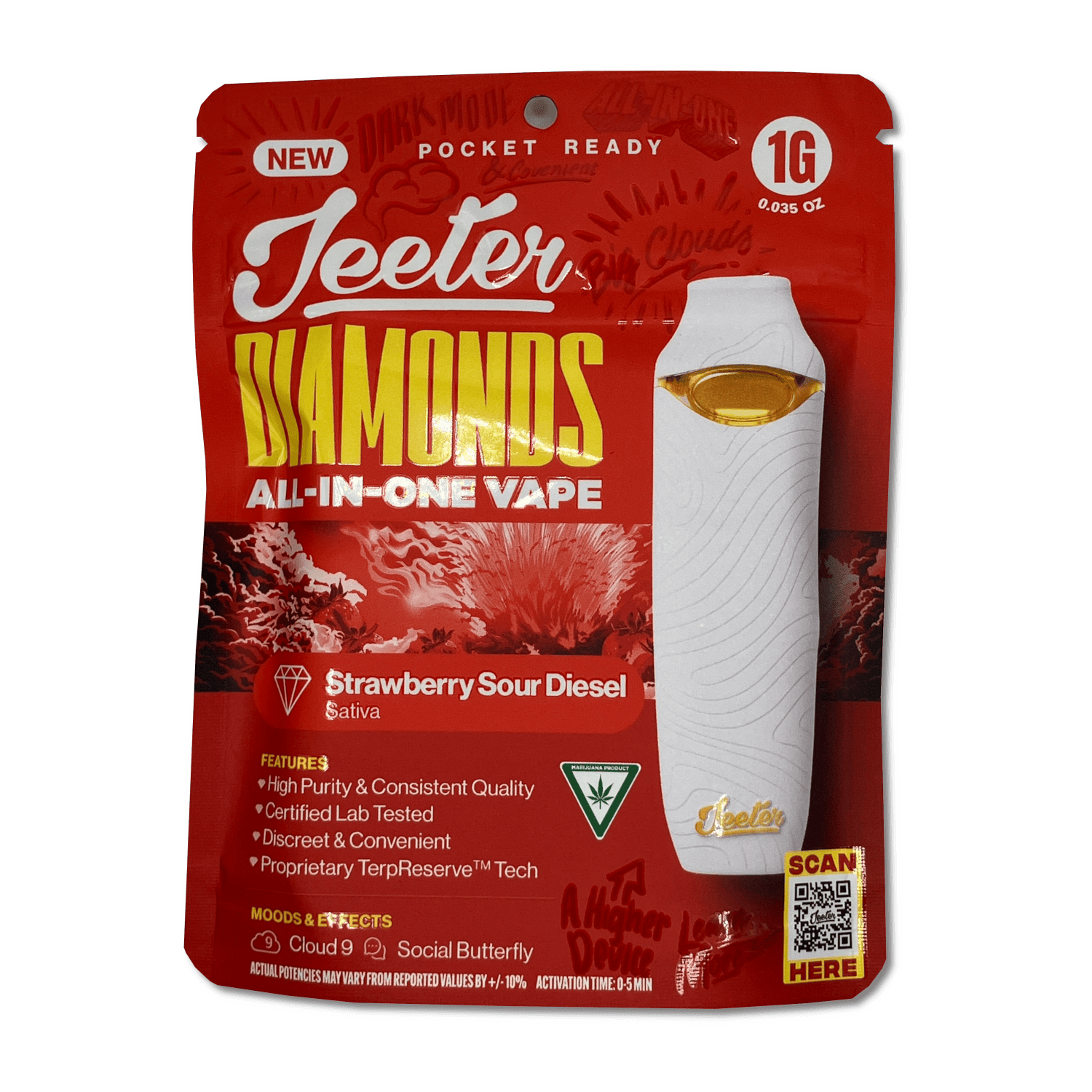 Jeeter | Diamonds Disposable Vape - 1g - Strawberry Sour Diesel