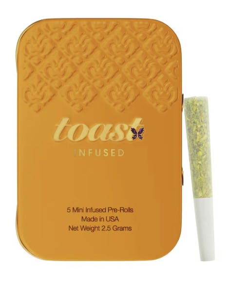 Toast | Diamond Infused | 0.50g Pre-Roll 5pk [2.5g] | Everlasting Gumdrop | Hybrid (BX)