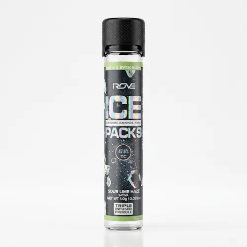 Sour Lime Haze – Infused Ice Packs (Rosin Hash and Diamonds) 1G Preroll-2