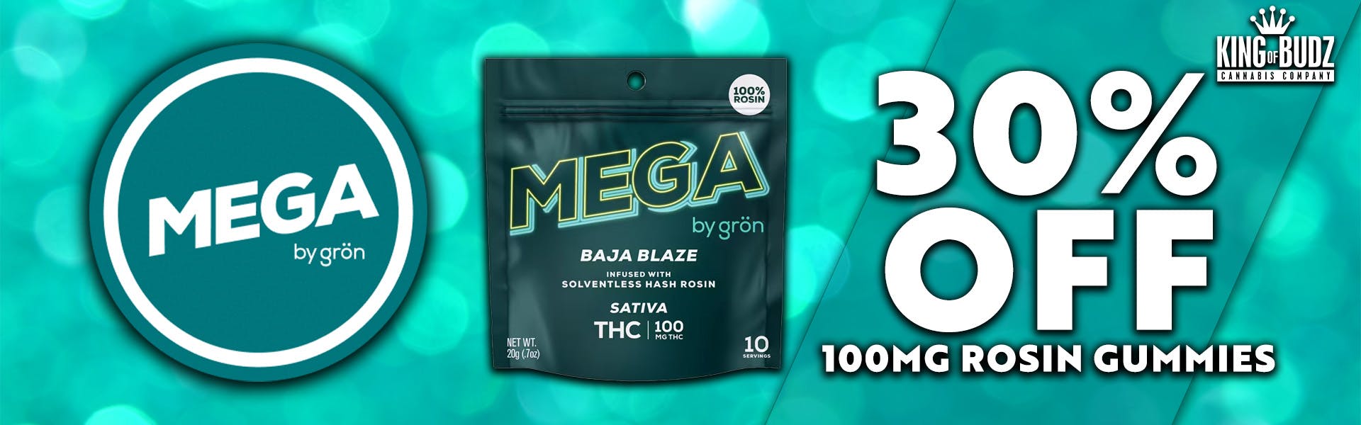 Mega - 100mg Rosin Gummies - 30 Percent OFF