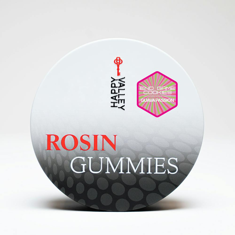 Live Hash Rosin Gummies 100mg THC - End Game Cookies + Guava Passion Fruit