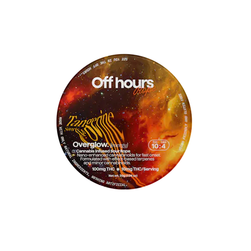 OFF HOURS | SOUR GUMMY ROPE | OVERGLOW-TANGERINE SUNRISE | THC:CBG 10:4 | 100MG-active