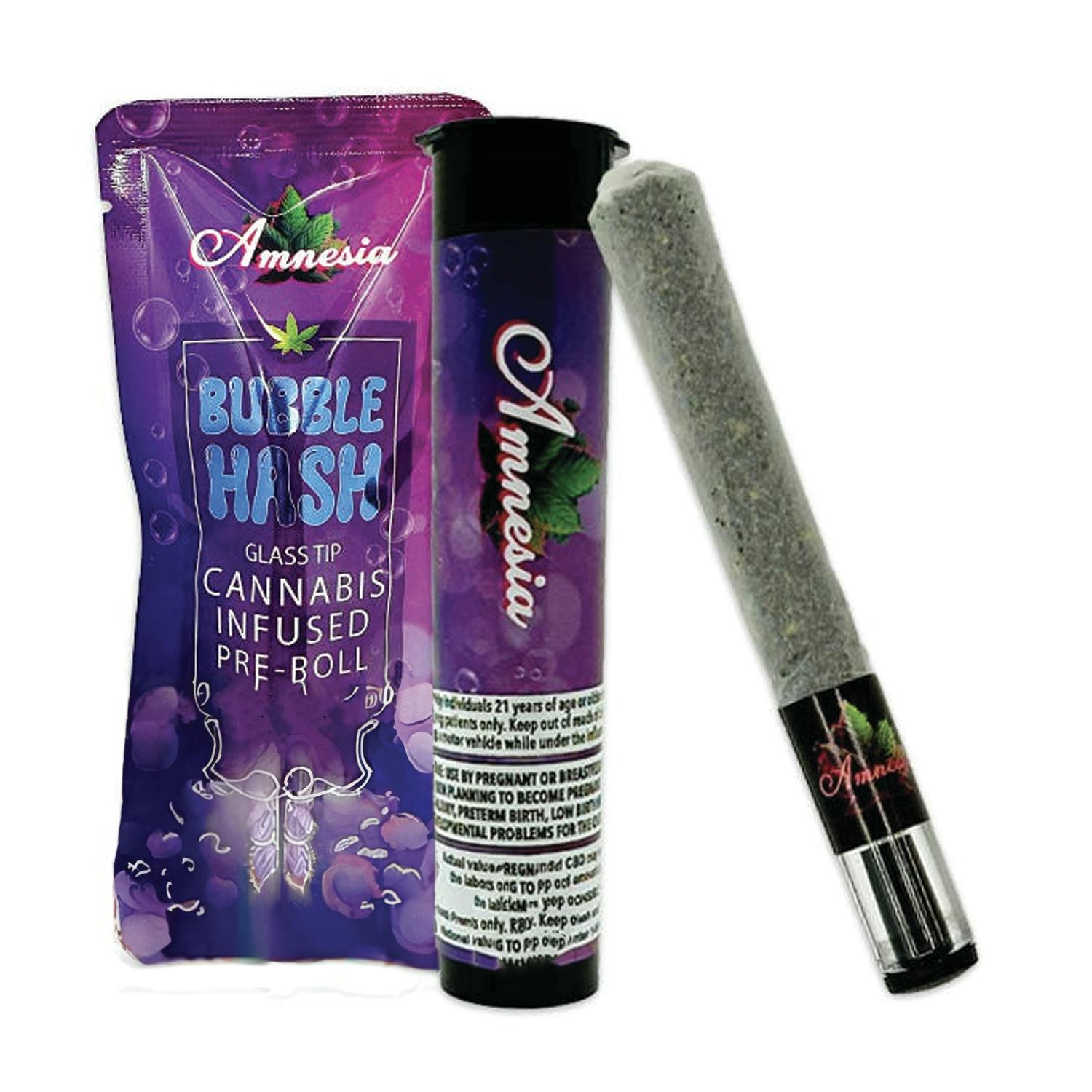 Amnesia - 1.3g Bubble Hash Infused Preroll - Fruity Pebbles