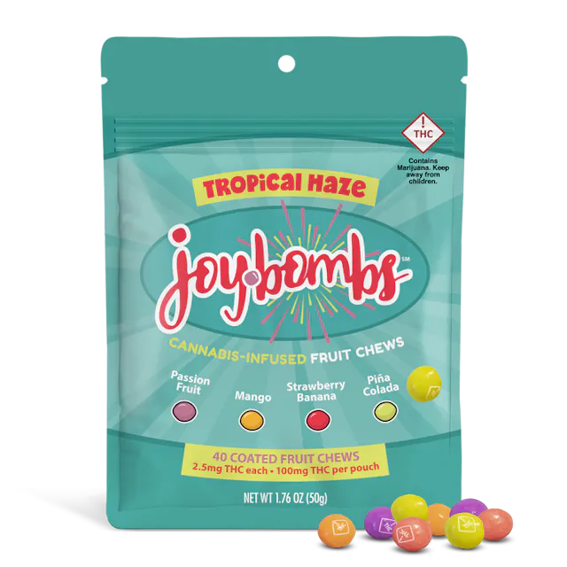 Joy Bombs by Joyibles Joyibles Joy Bombs Tropical Haze 40pk/100mg (hybrid, candy, 2.8g)