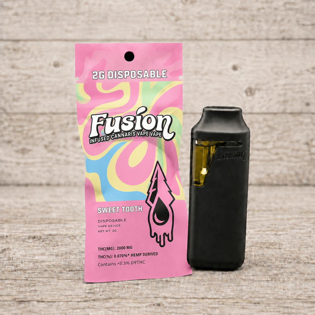 fusion disposable vape 2g - | Sweet Tooth | at Local Roots Cannabis 10 Key Vape Brands no nic disposable Size:3 units sample pack|$6.0/unit