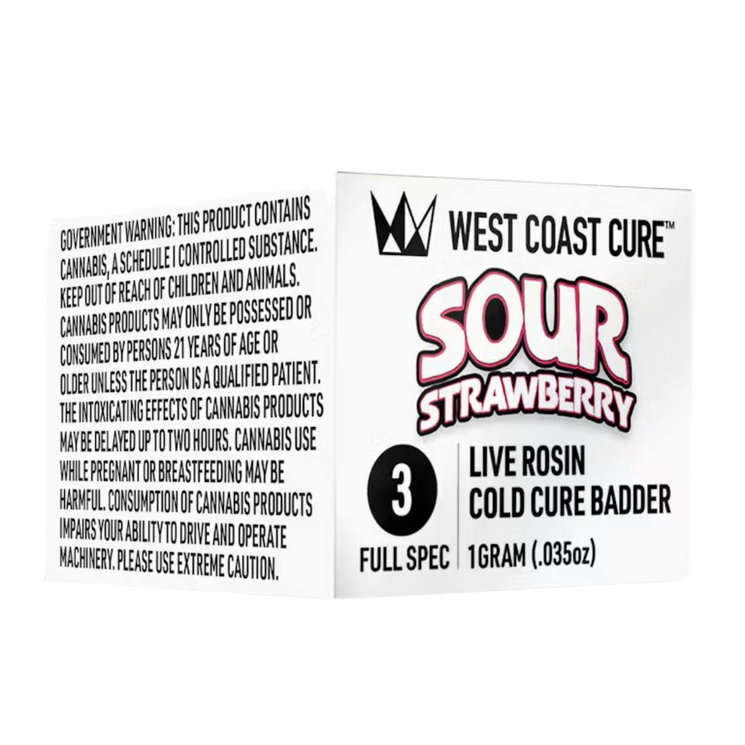 SOUR STRAWBERRY TIER 3 LIVE ROSIN COLD CURE BADDER-2