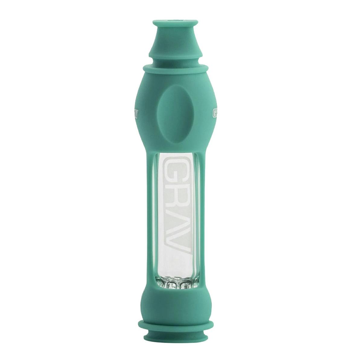 Grav - 16mm Silicone Taster Bat - Clear Glass w/ Silicone Body - Teal