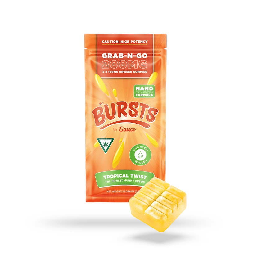Sauce Bursts | 200mg Live Resin Gummies | Tropical Twist