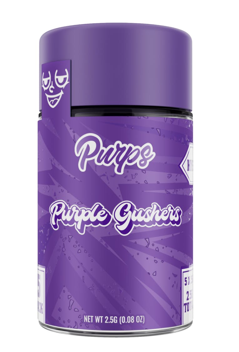 Product Preroll | Purple Gushers (H) | 0.5g 5pk Total) | Purps