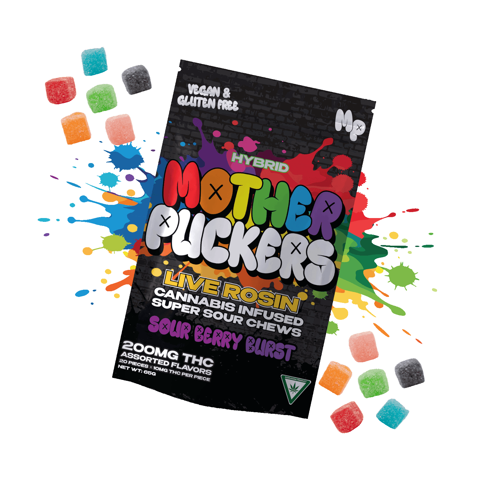 Product: Mother Puckers | Live Rosin Fruit Chews - 200mg - Sour Berry Burst