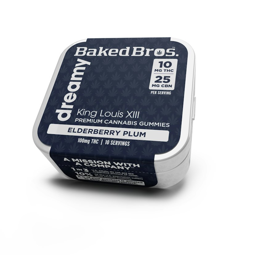 Baked Bros Dreamy Effect  - Elderberry Plum 100mg Gummies 10mg THC 25mg CBN