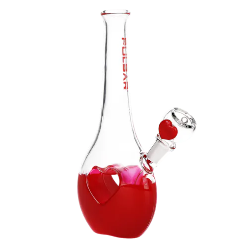 Pulsar – Valentines Heart Vase Glass Water Pipe | 8.25′ | 14mm F-active