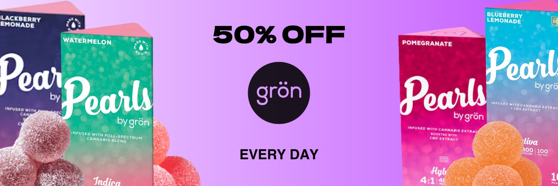 50% OFF GRONS EVERY DAY
