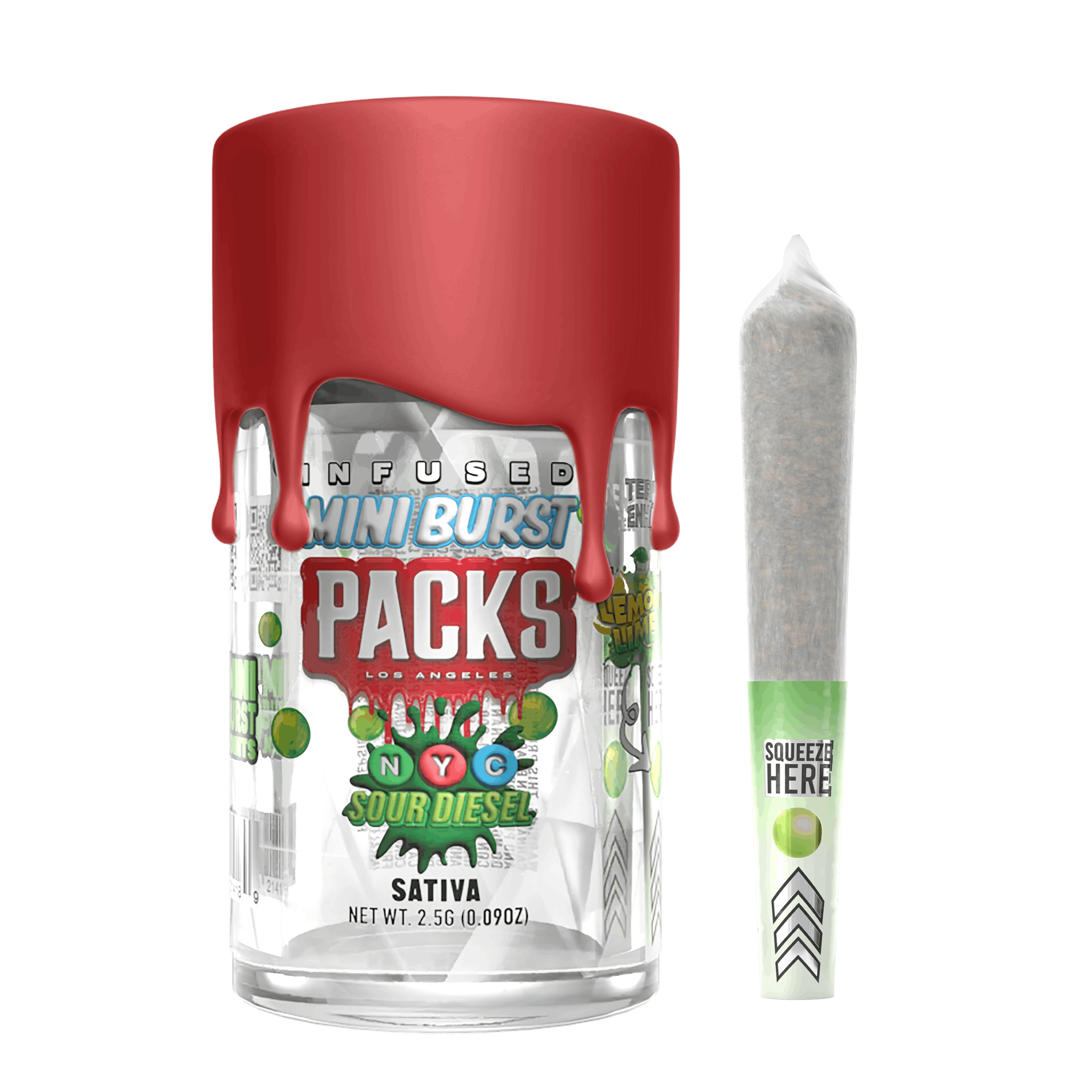 Packs | Mini Burst 0.5g Infused Pre-Roll 5pk| NYC Sour Diesel